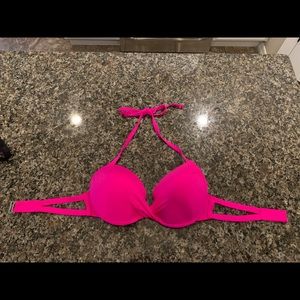 Hot pink pushup bikini top